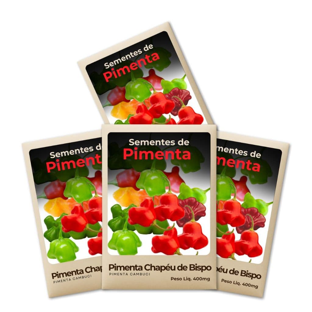 Semente de Pimenta Chapéu Bispo Qualidade garantida para horta - Leve 4un