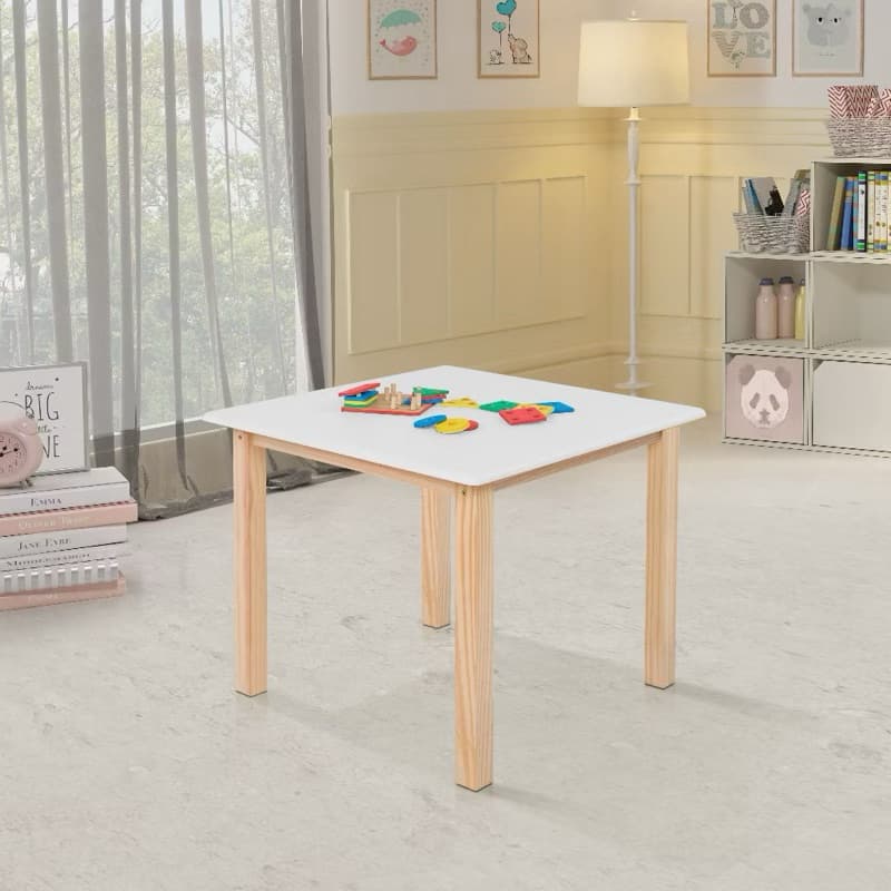 Mesa Infantil Colorê p/ Crianças Escolas Brinquedoteca Tampo MDF Pés Madeira Pinus