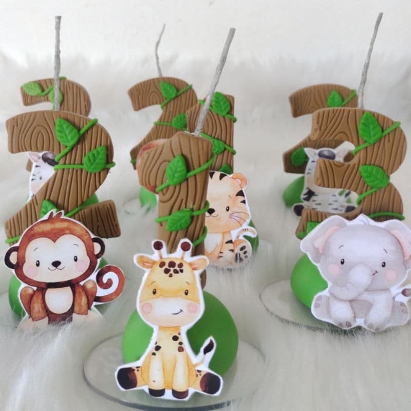 Vela Safari/Biscuit Safari/Safari/Festa Safari/Decoração Safari/Vela Personalizada/Vela de Aniversário