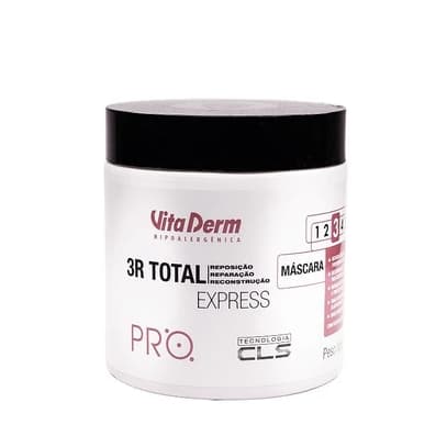 Máscara Reconstrutora 3R Total Express 500g Vita Derm – Reconstrução Capilar