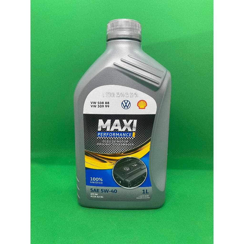 ÓLEO 5W40 ORIGINAL VW SINTÉTICO SHELL VW 508 88 509 99 MAXI PERFORMANCE 1L GOL, POLO, FOX, SPACEFOX, VOYAGE, GOLF