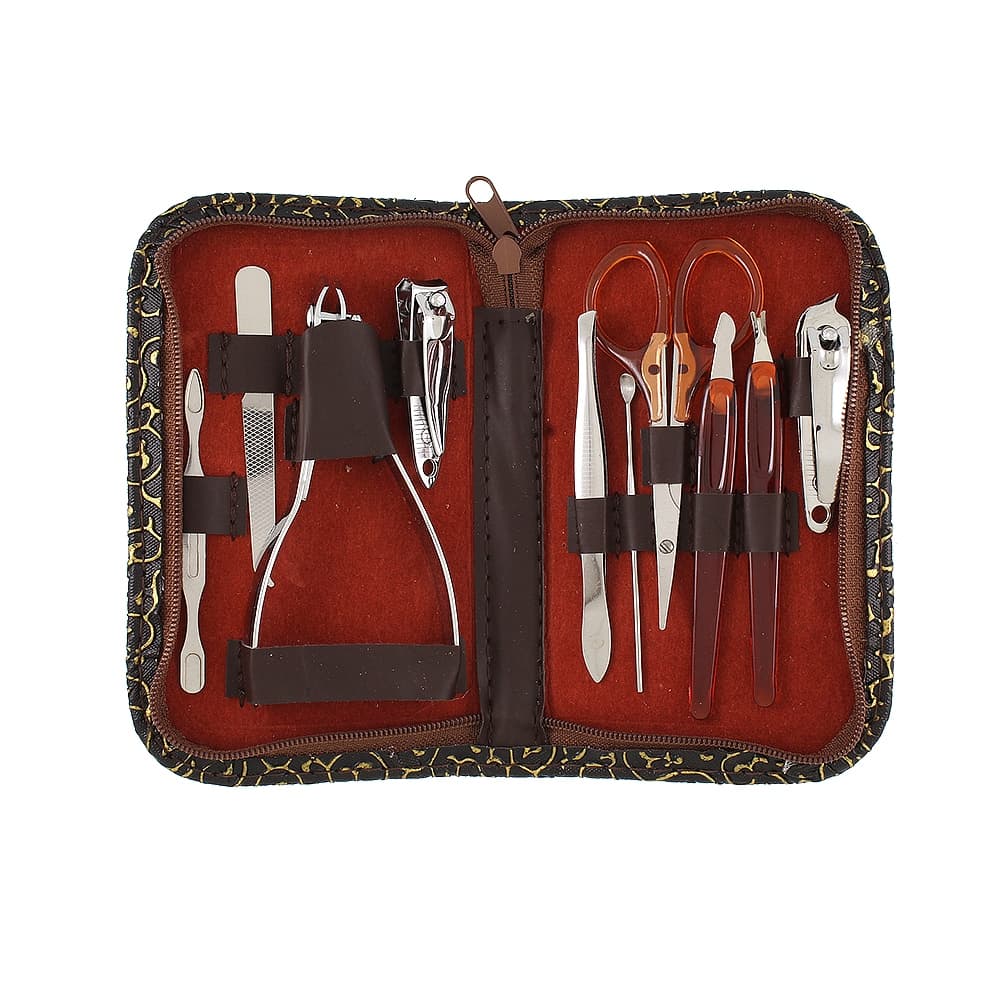 Kit Cortador De Unha Manicure Portatil Estojo Pinca Tesoura