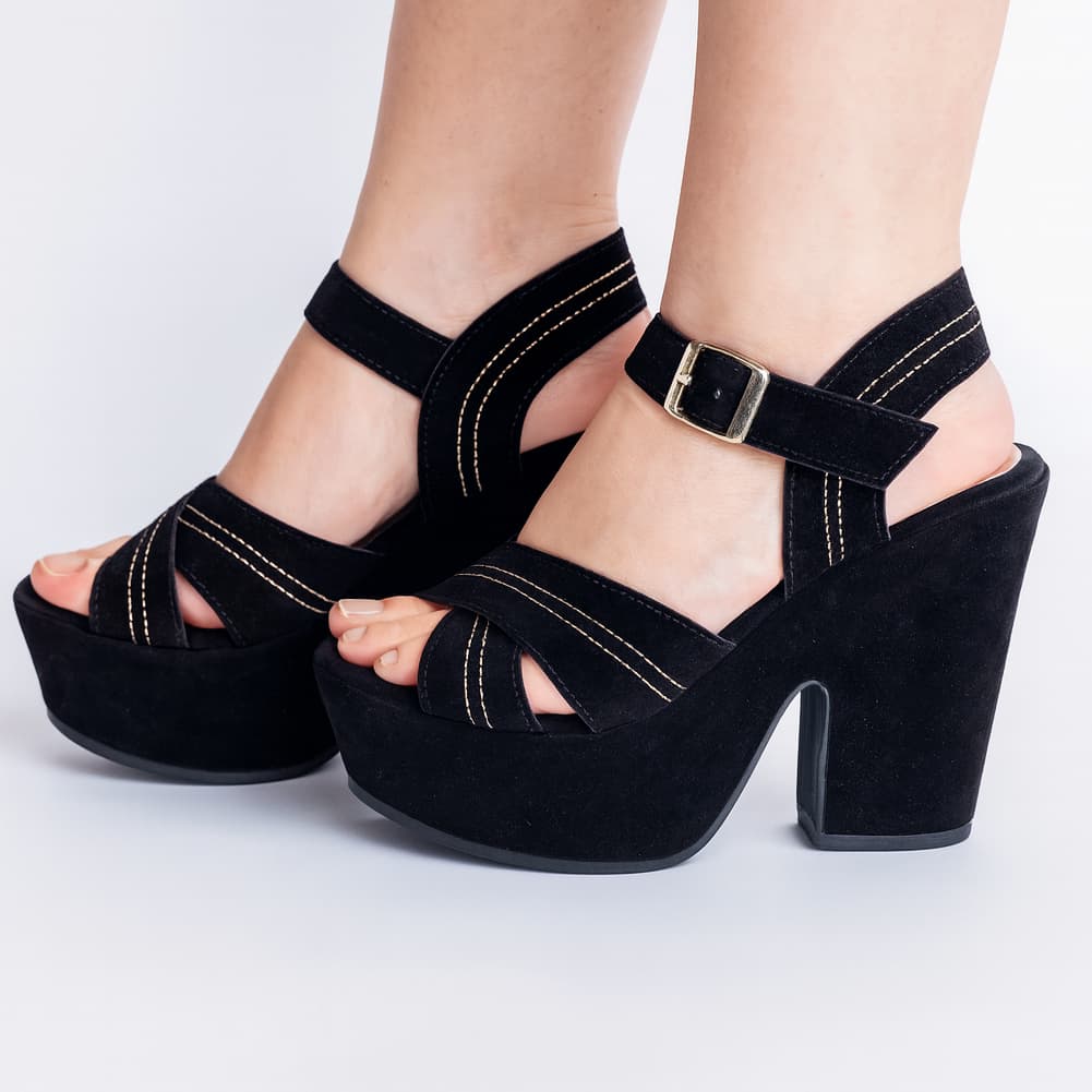 Sandália Feminina Salto Alto Confortavel Leve Plataforma Blogueira Várias Cores