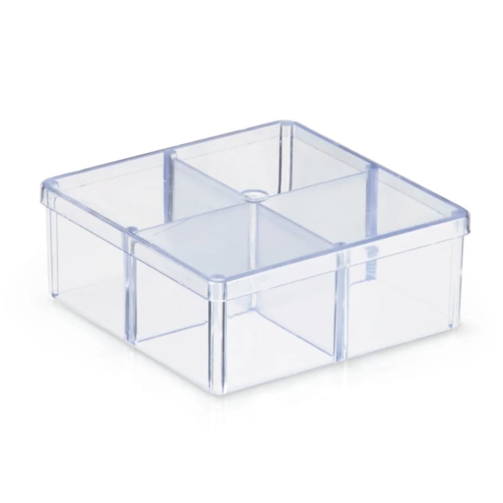 10 a 50 Caixas Acrílicas Organizadoras com DIVISÓRIAS - 7x7cm - Lembrancinhas, Especiarias, Brigadeiro e Doces