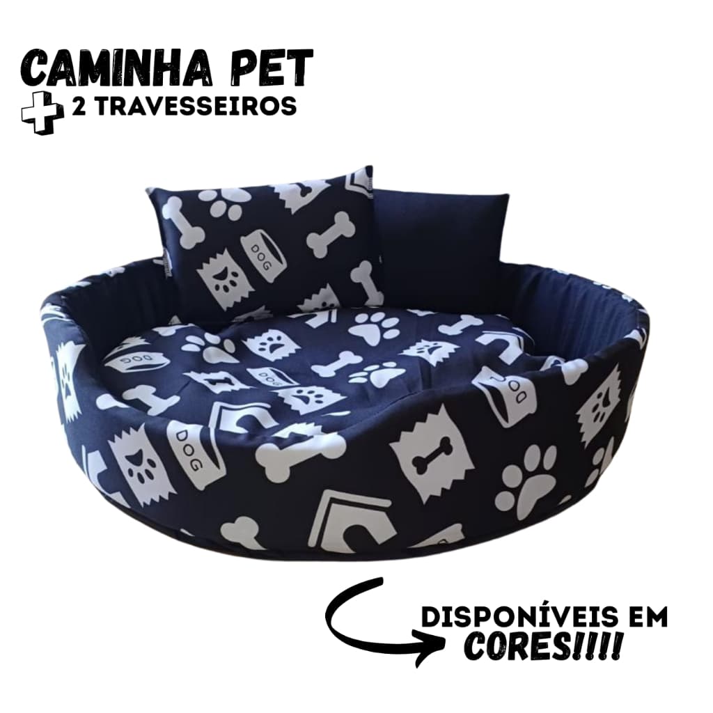 Caminha Cama Pet Caminha Para Cachorro ou Gato Com 2 Travesseiros