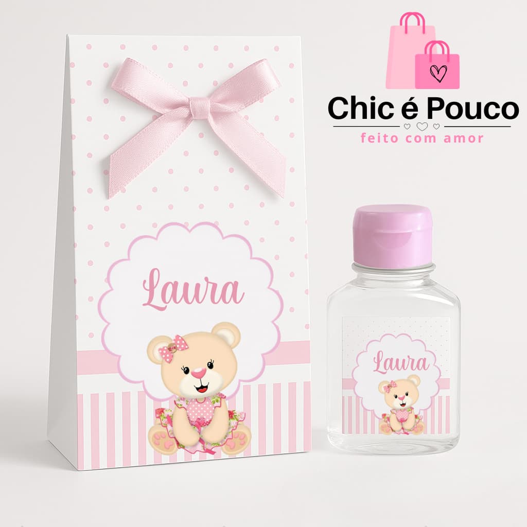 Álcool em gel / ursinho / lembrancinha maternidade / Chá de bebê / chá fraldas