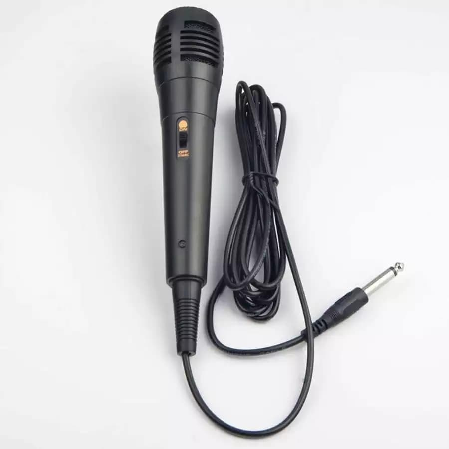 Microfone Dinâmico Profissional Palestras Com Fio Cabo Chave Botão Karaokê Jogos de cantar