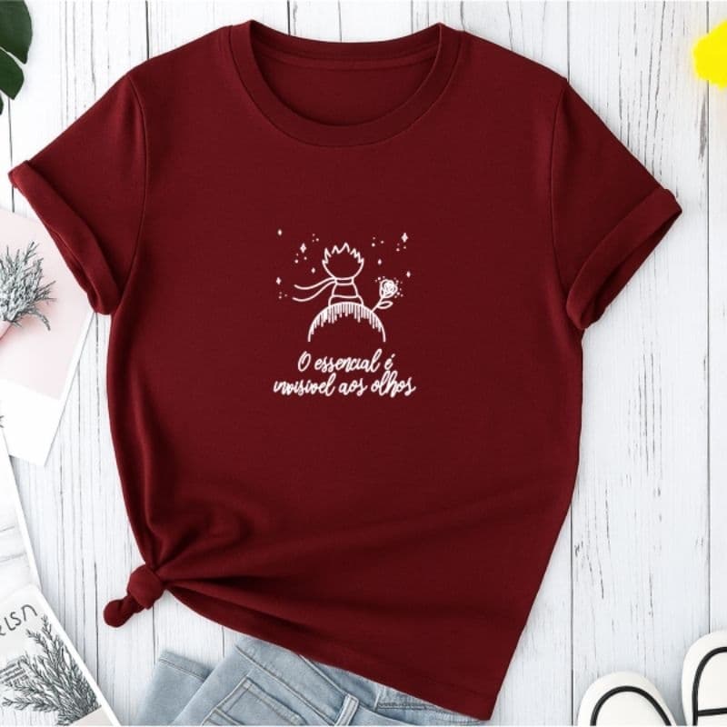 Camiseta T-shirt Feminina Pequeno Principe Algodao Premium Fofa Gym Academia Treino Básica