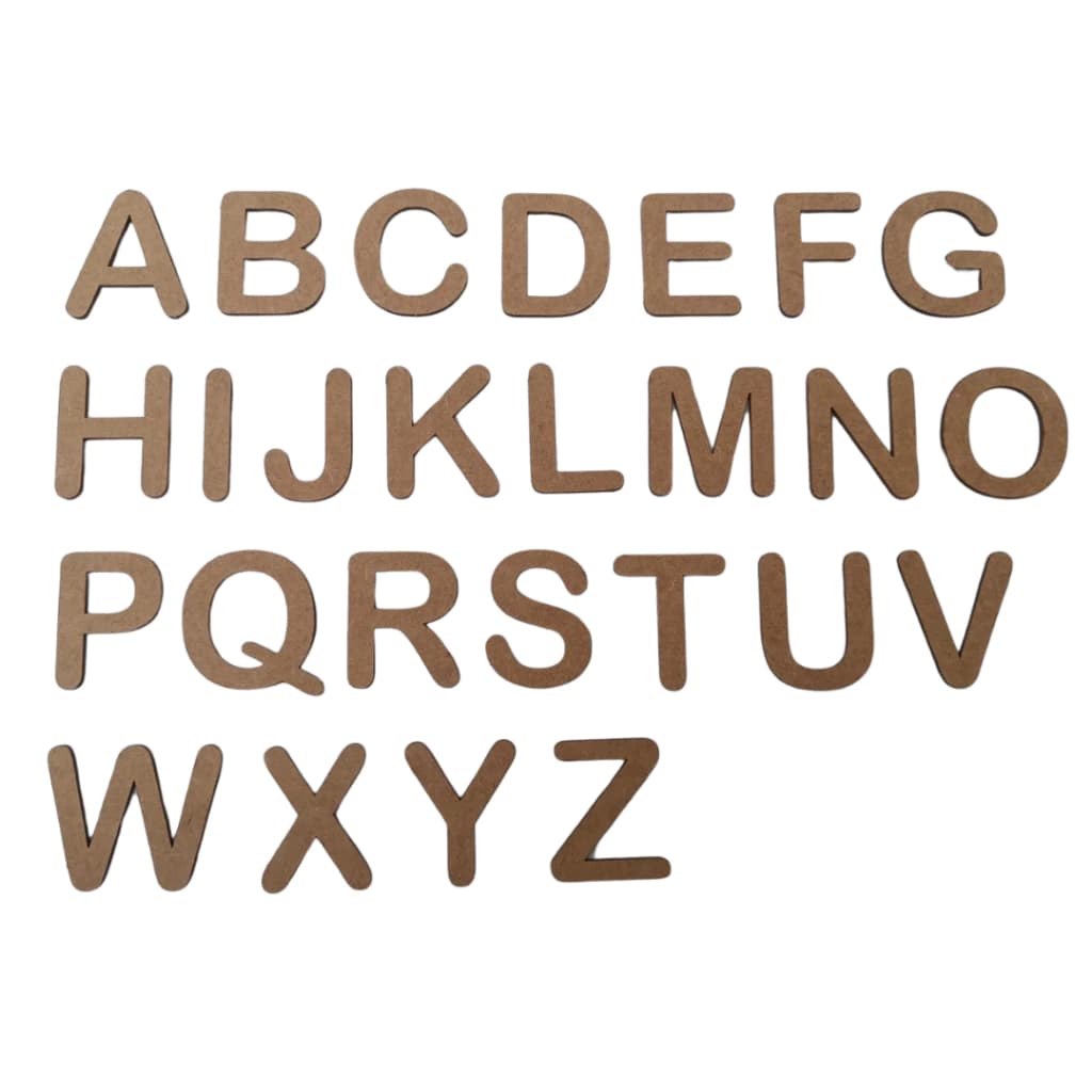 5 Alfabetos de A a Z Educativo Pedagógico Letras em madeira 4cm 130un