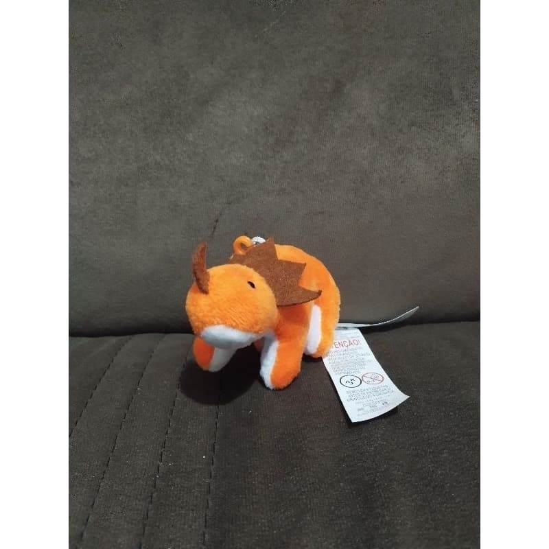 Chaveiro Pelúcia Dinossauro Laranja BR Machine