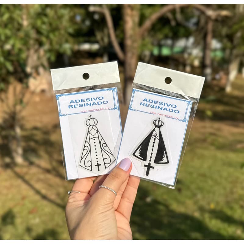 Adesivo de Nossa Senhora Aparecida Nsa Resinado em Alto Relevo Proteção Carro Moto Porta