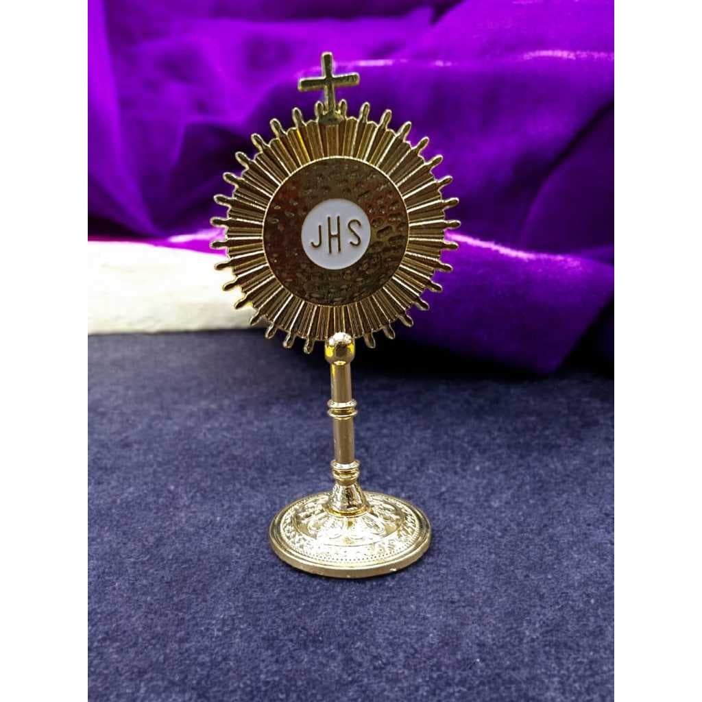 Ostentório de 10 cm em Dourado Presença Divina em Metal Precioso Elegante de Metal Dourado