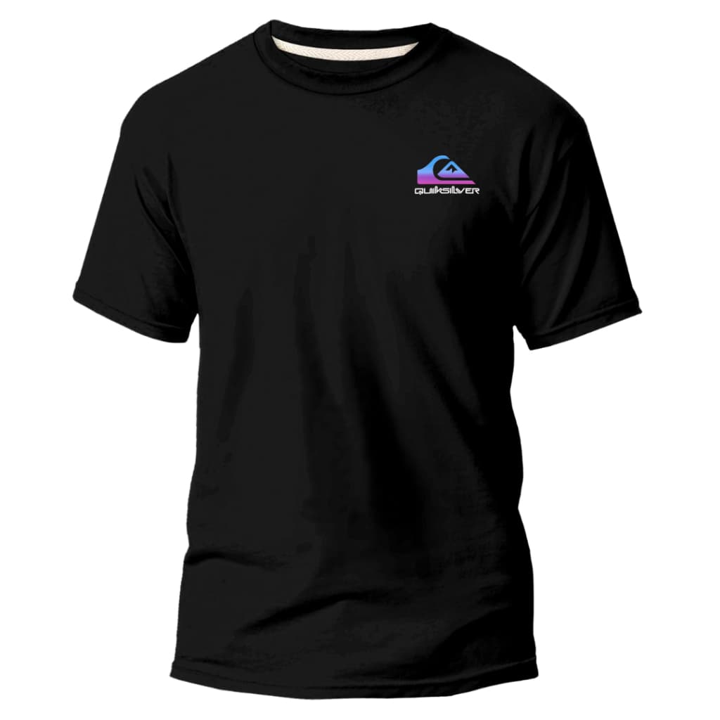 Camiseta Masculina Quiksilver Roxo e Azul Minimalista Camisa 100% Algodão Lançamento