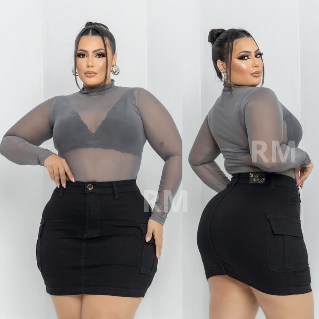 SAIA JEANS CARGO FEMININA PLUS SIZE COM LYCRA CINTURA ALTA MODAS FEMININA
