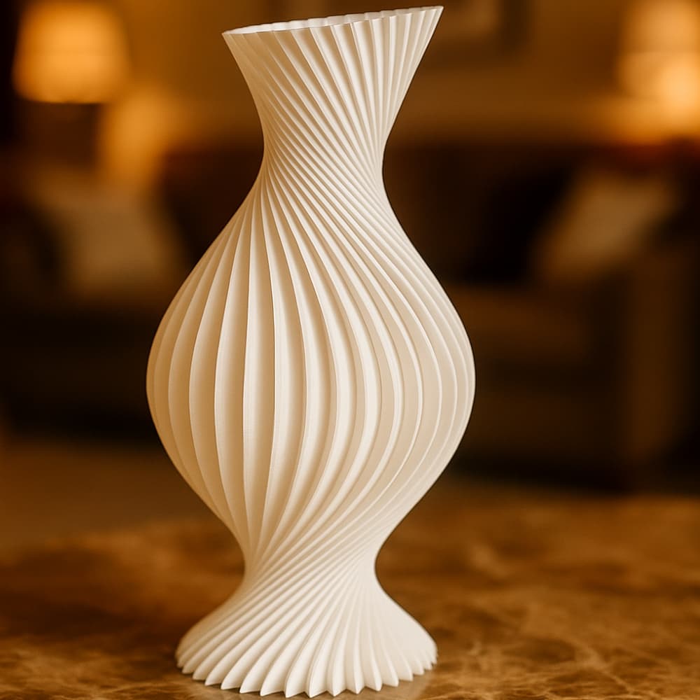 Vaso Espiral Decorativo Moderno Decoração de Luxo Para Mesas - Impressão 3d Plástico de Qualidade
