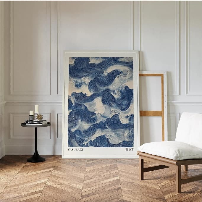 Quadro decorativo Onda pintura abstrata estilo oceano (1 peça)