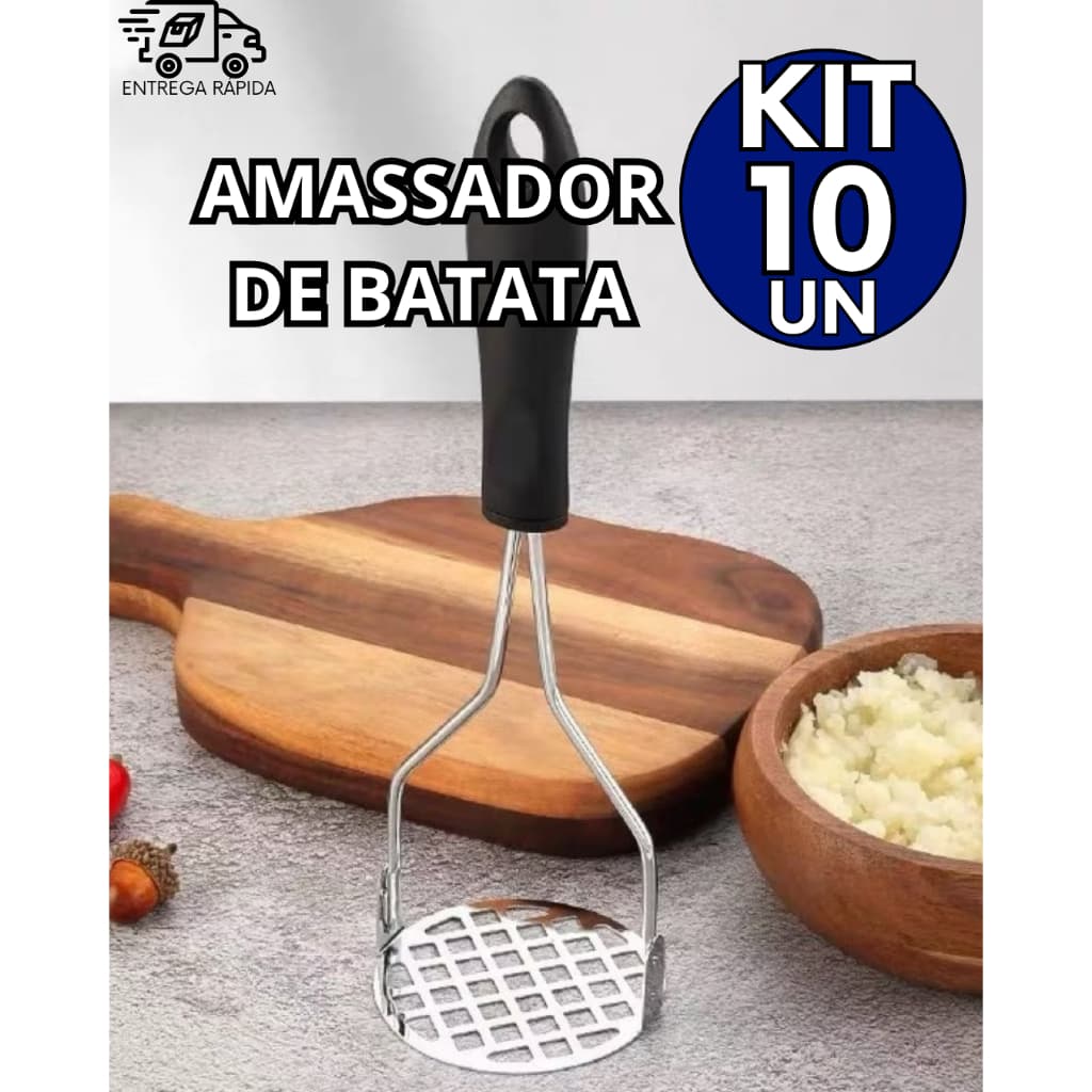 Kit 10 Amassador de Batata Manual – Praticidade e Eficiência na Sua Cozinha Casa Restaurante Cantina