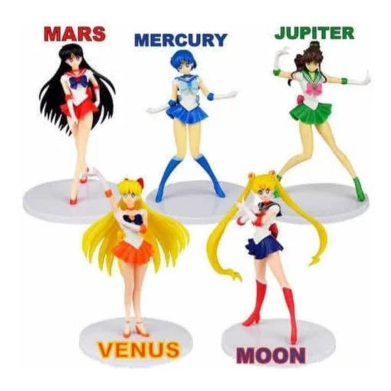Sailor Moon / Mercury / Mars / Jupiter / Venus – 15cm – Vendida Separadamente Action Figure