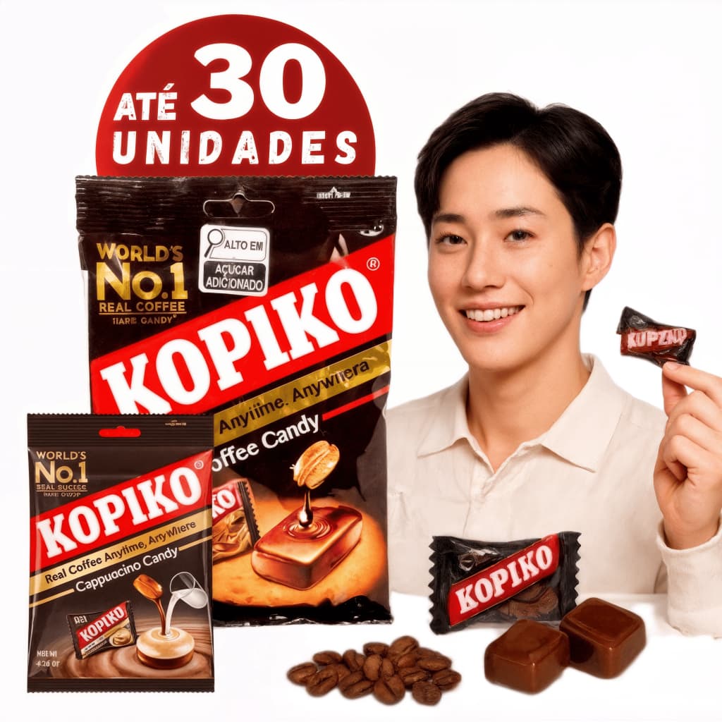 Balas Orientais Kopiko Japão Coreano Cappucino e Café Importada Japonesa Dorama