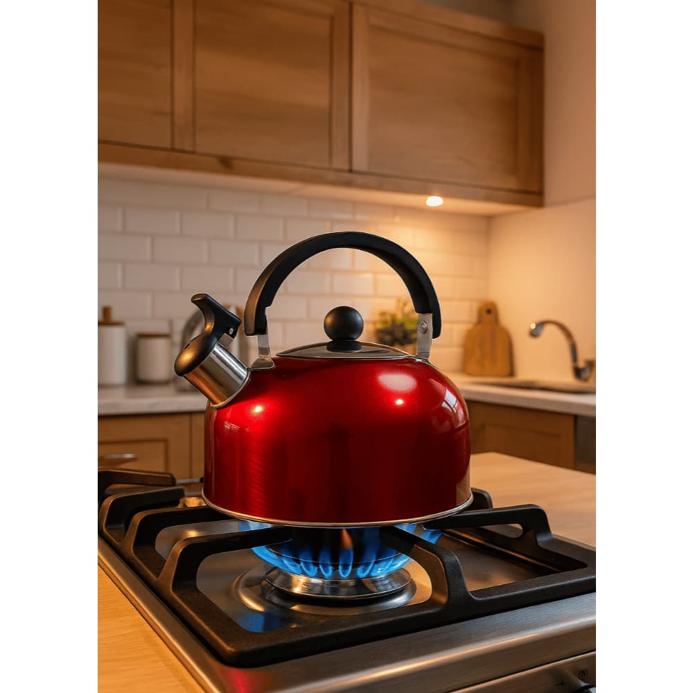 Chaleira Inox Apito 2 Litros Café Chá Chimarrão Fogão a Gás e Indução C/ Tampa Apita quando Ferve