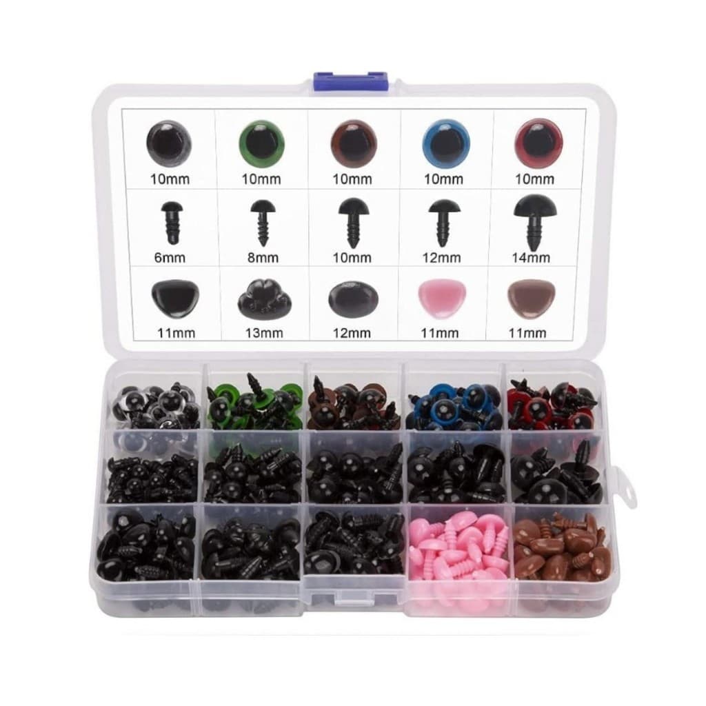 Kit 560 Peças Olhos E Focinhos P/ Amigurumi C/ Travas + Case