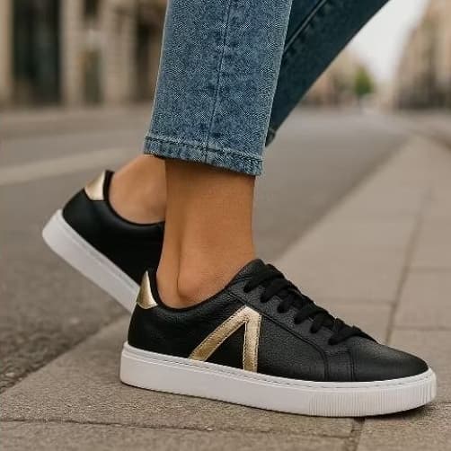 TENIS SAPATENIS FEMININO CASUAL MODELO V MODERNO CONFORTO ESTILO