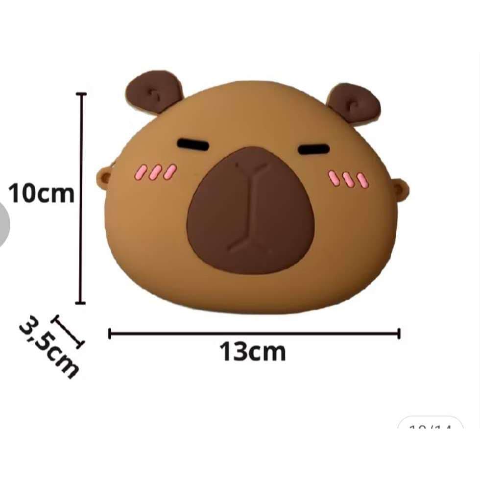 Bolsinha Capivara Silicone com Alça Transversal Capybala Cores Sortidas