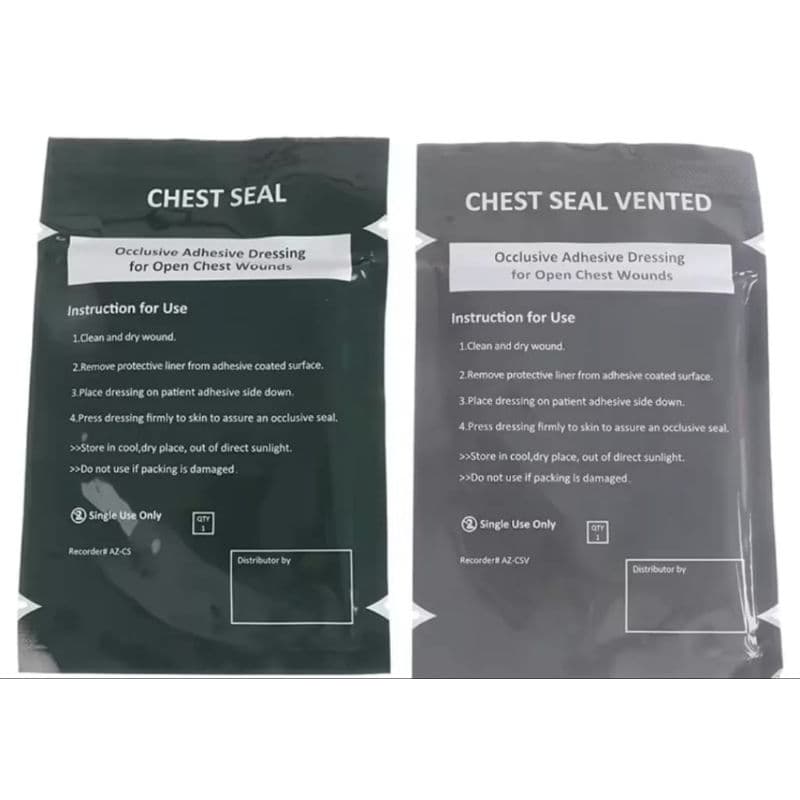 Chest Seal Selo de Tórax Selo de Peito Valvulado ou Oclusivo - APH/IFAK