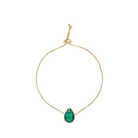 Kit 10 Pulseira Madrinha Gravata Pedra Verde Folheado Ouro