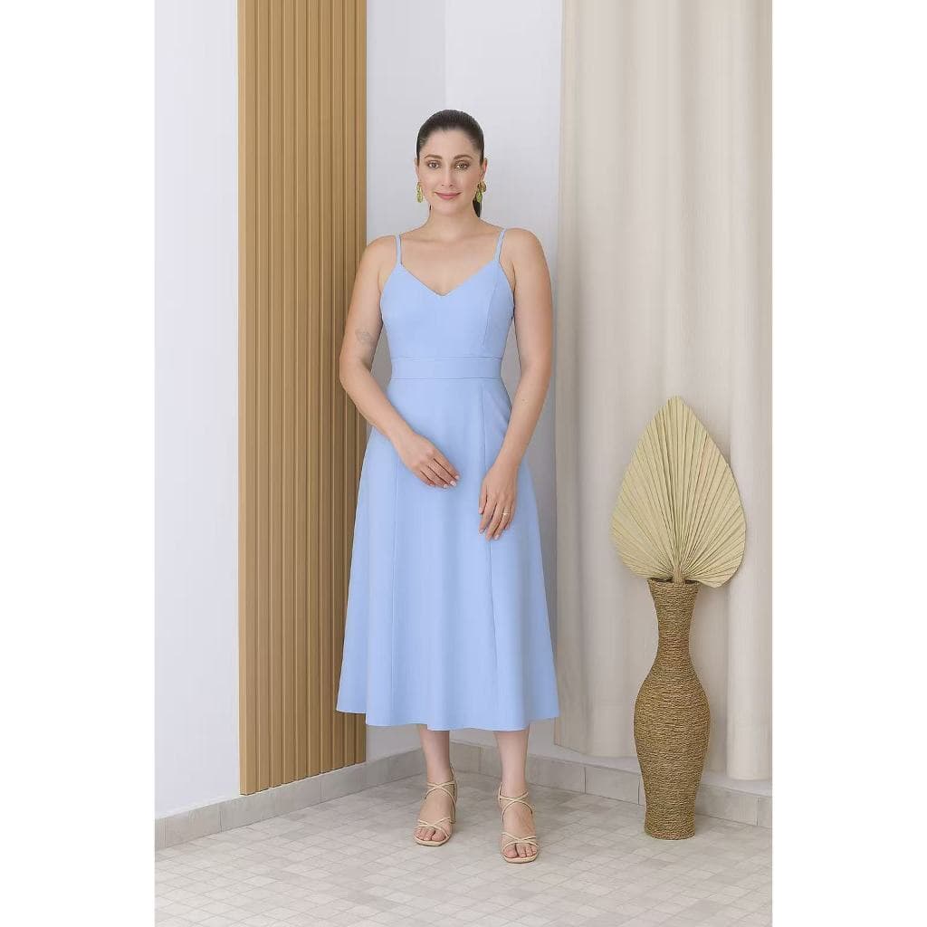 Vestido Sensorial Midi 38-44 Alça Ajustável Com Bojo E Forro 9850