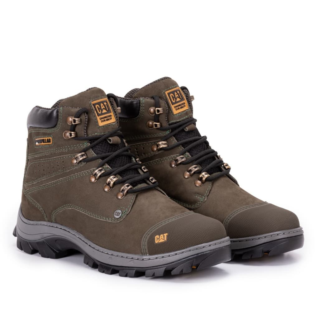 Bota Masculina Caterpillar Couro Impermeável Resistente Trabalho Confortavel
