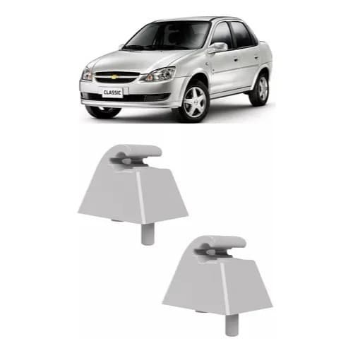 Par Grampo Suporte Quebra Sol Corsa Classic 2011 2012 2013 2014 2015 2016 2017 Cinza Claro