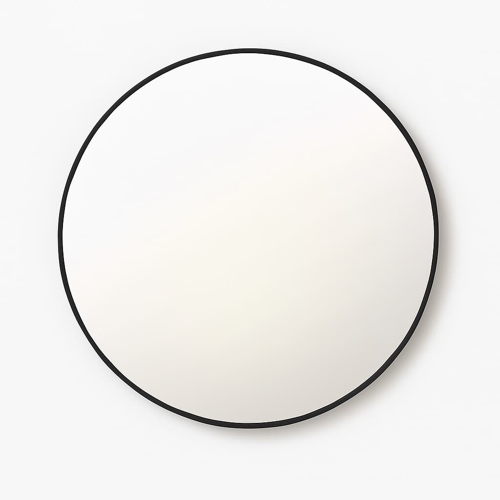 Espelho Moldura Lapidado Brilho Redondo Decoração P/Salão Quarto 80cm