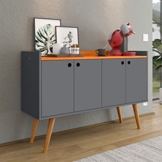 Aparador Buffet 4 Portas Retrô para Cozinha e Sala | Cantinho do Café Organizador | Envio Imediato