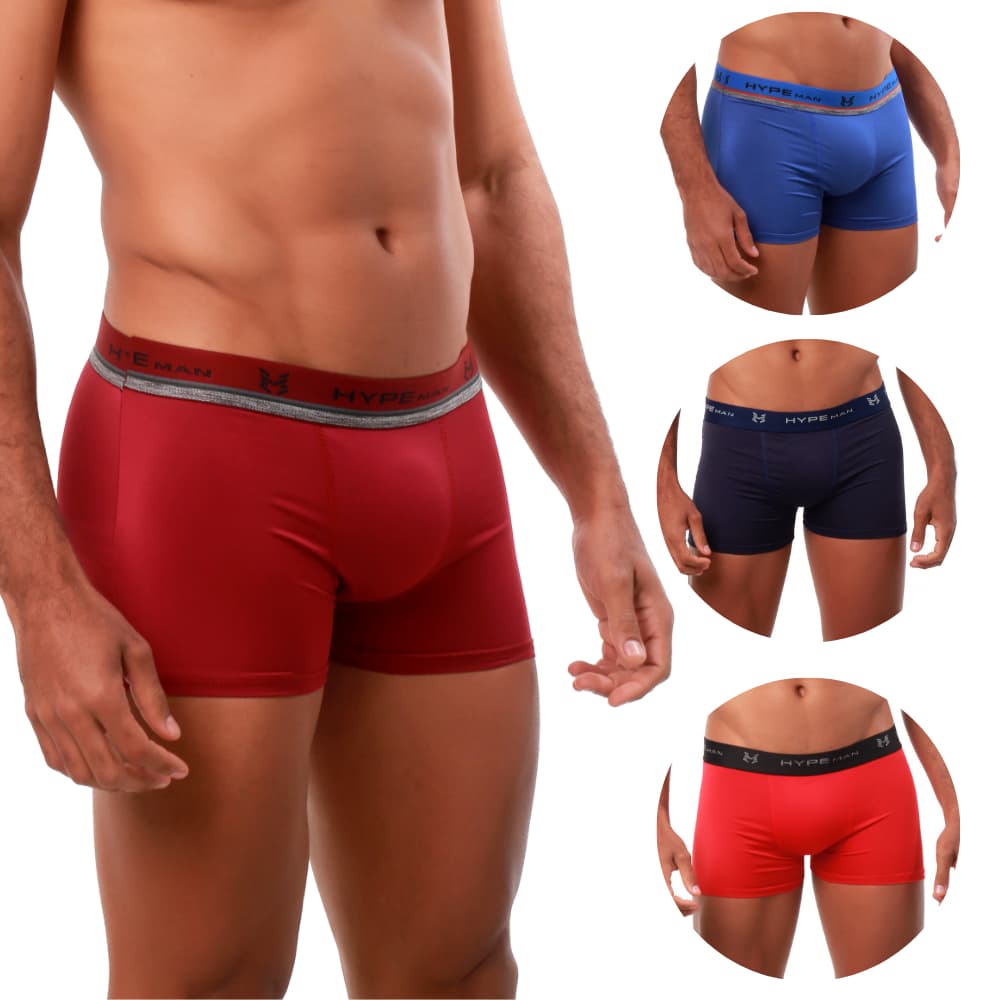 Kit 10 Cuecas Box Boxer de Microfibra Lisa Cueca Hype Man