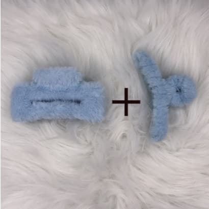 KIT 2 PCS Peluche Para Trás Da Cabeça （11cm）Grampo De Cabelo Grande De Menina De Temperamento Peludo Acessórios