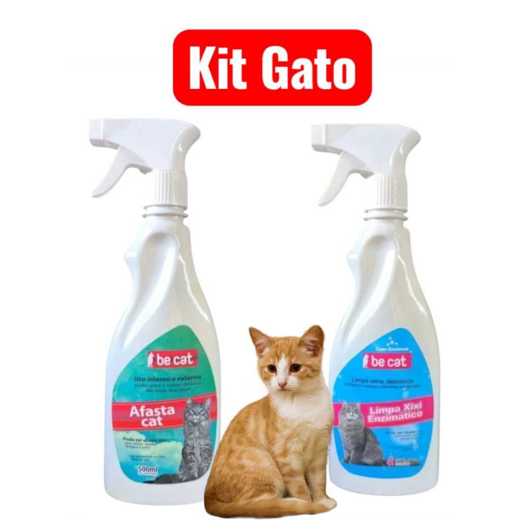Kit Xixi Gato - 1 Limpa Xixi/Desmarca Território + 1 Educador Afasta Cat - 500ml Cada - Be Dog