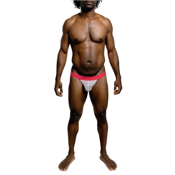 Cueca Jockstrap Masculina Duas Cores Bicolor com Bojo Frontal em Tule Transparente Cuecas SexLord