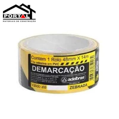 FITA PARA DEMARCACAO DE SOLO ADELBRAS - 48MM X 14M - ZEBRADA