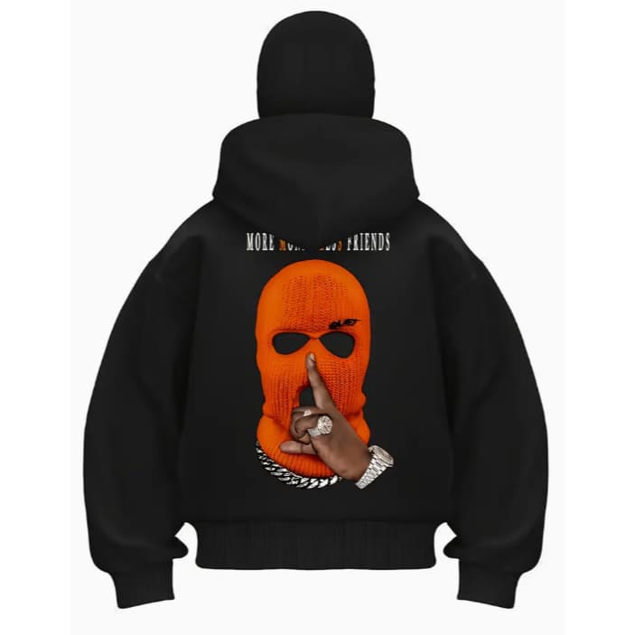 Moletom Blusa de Frio Casaco Gangster Silencio Mais Amigos Toca Laranja Blusão Streetwear