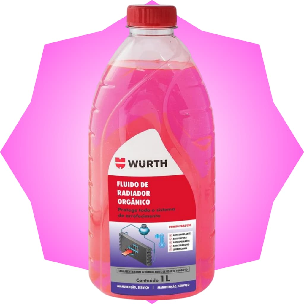 Aditivo Rosa Pronto Uso Orgânico Wurth Fluido Radiador