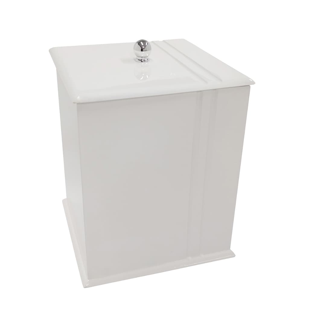 Lixeira para Banheiro Mdf Quadrada C/ Frisos 6 Litros Branca