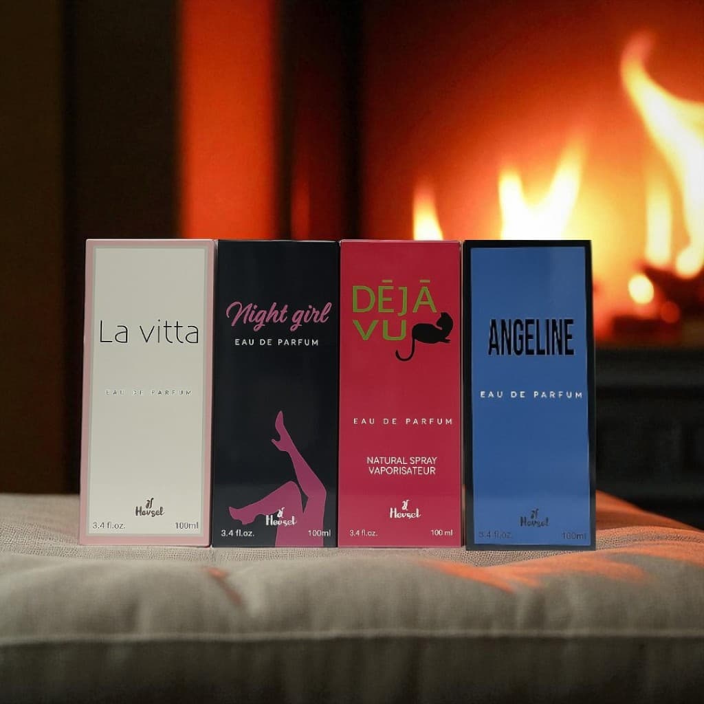Perfume feminino kit com 04 unidades de 100ml cada, as fragrâncias mais desejadas