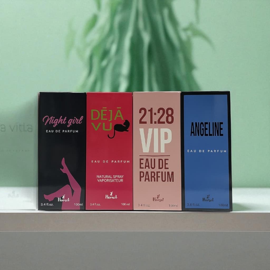 Perfume feminino kit com 04 unidades de 100ml cada, as fragrâncias mais desejadas