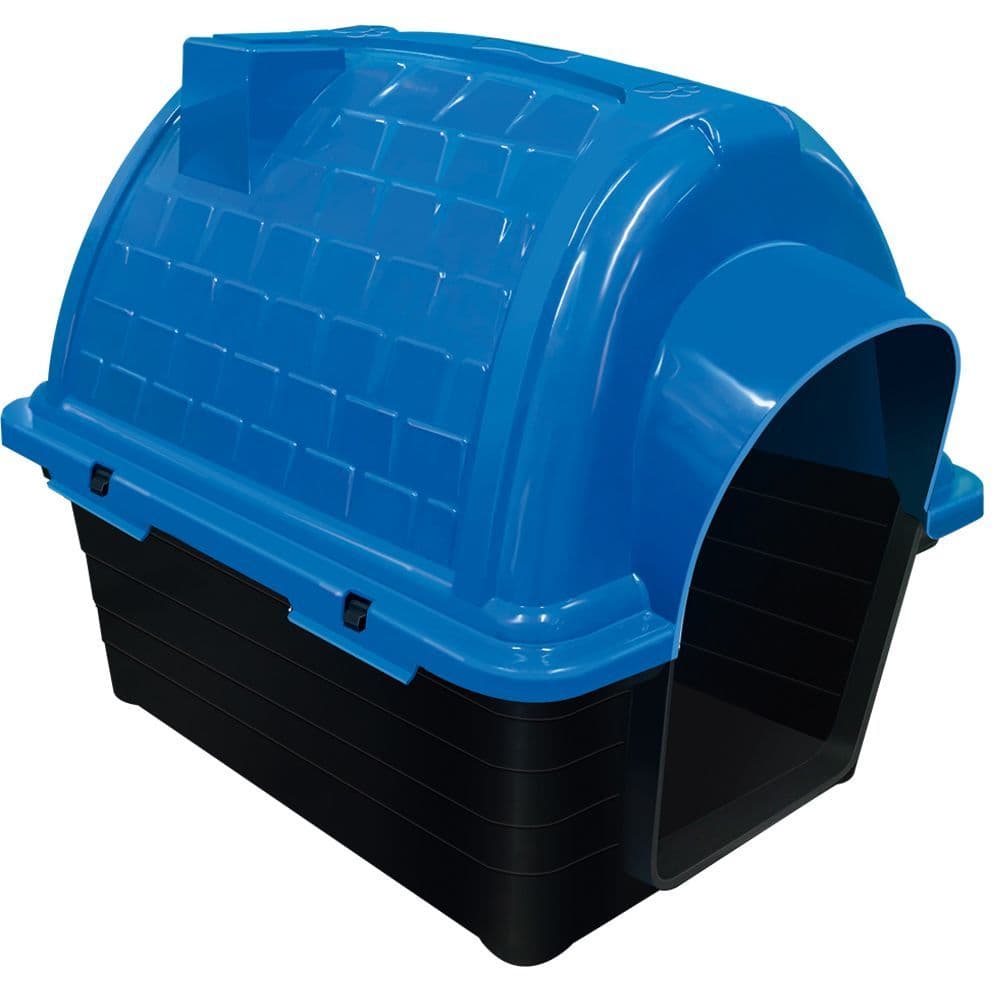 Casa Cachorro Iglu N1 Raças Pequenas Cães Plástico Furacão Pet Azul Casinha Cama Filhote Resistente