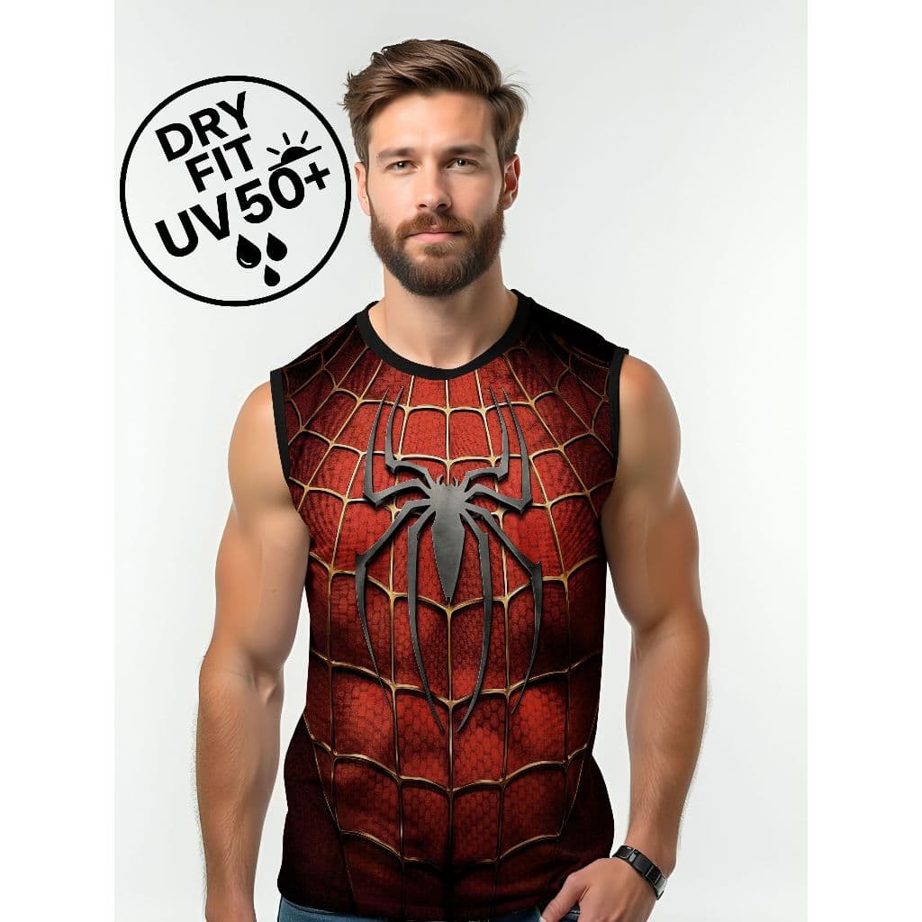 Camiseta Dry Fit Masculina UV 50+ Roupa Homem Aranha Estampada Academia Corrida Treino Casual