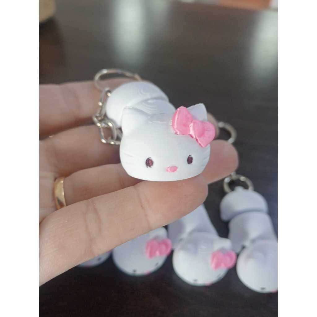 Lembrancinha Chaveiro Articulado Fofo Hello Kitty Rosa Individual ou Kit com 10 Chaveiros - Menina