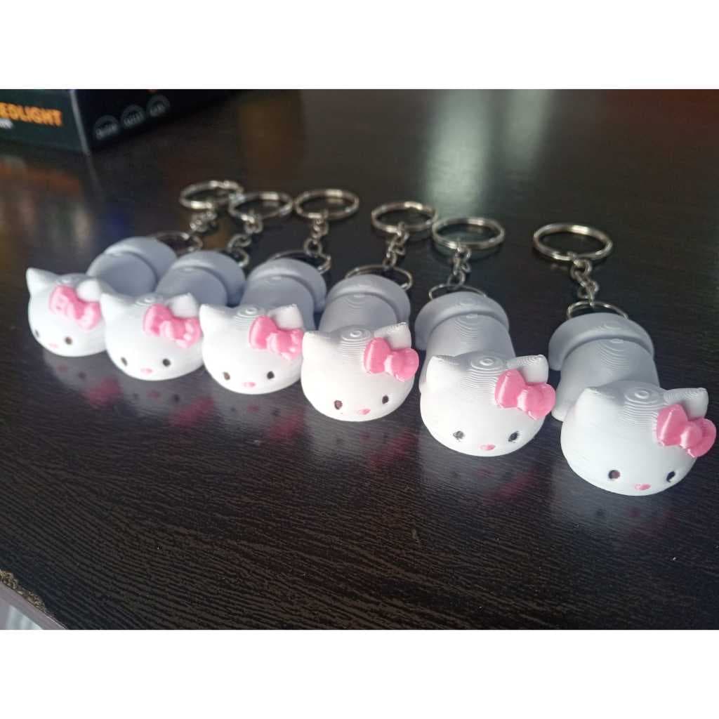 Kit 10 Chaveiros Articulados Fofo Hello Kitty Rosa 3D
