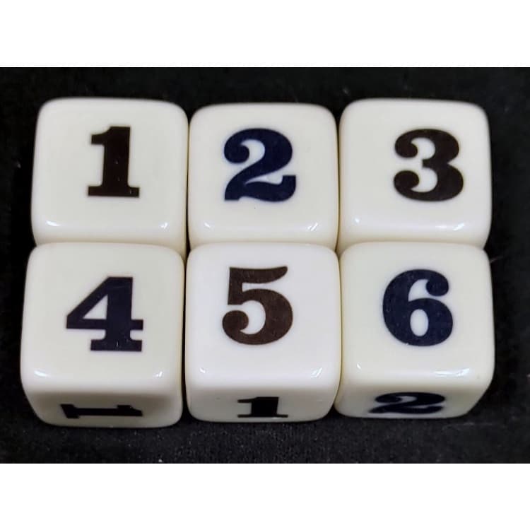 Dados Numéricos (RPG) de 06 Lados  Branco de 20 mm (2,0 Cm)