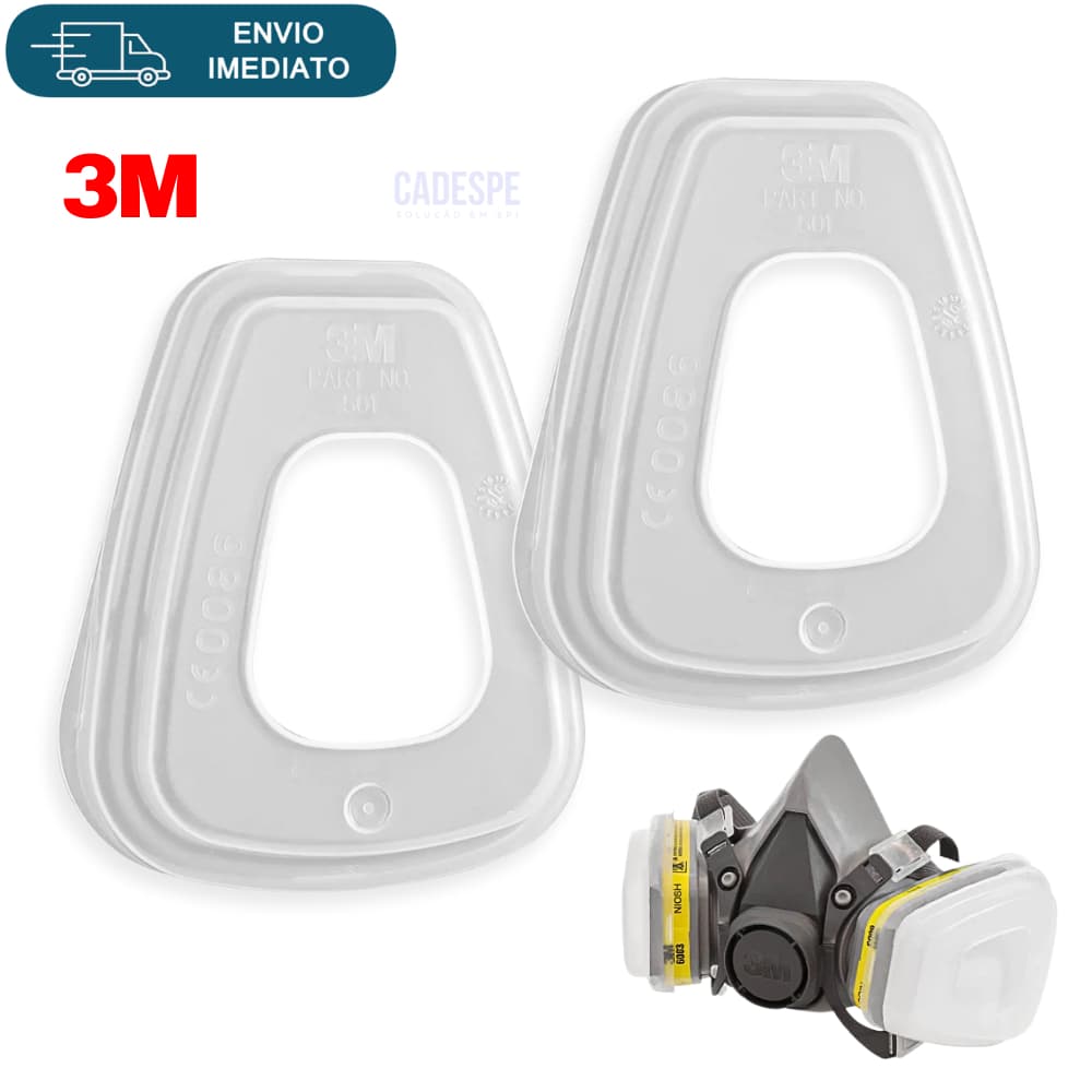 PAR Retentor 3M 501 Filtro 5N11 - Acoplar Máscara Semi Facial Fixador de Filtro em Cartucho